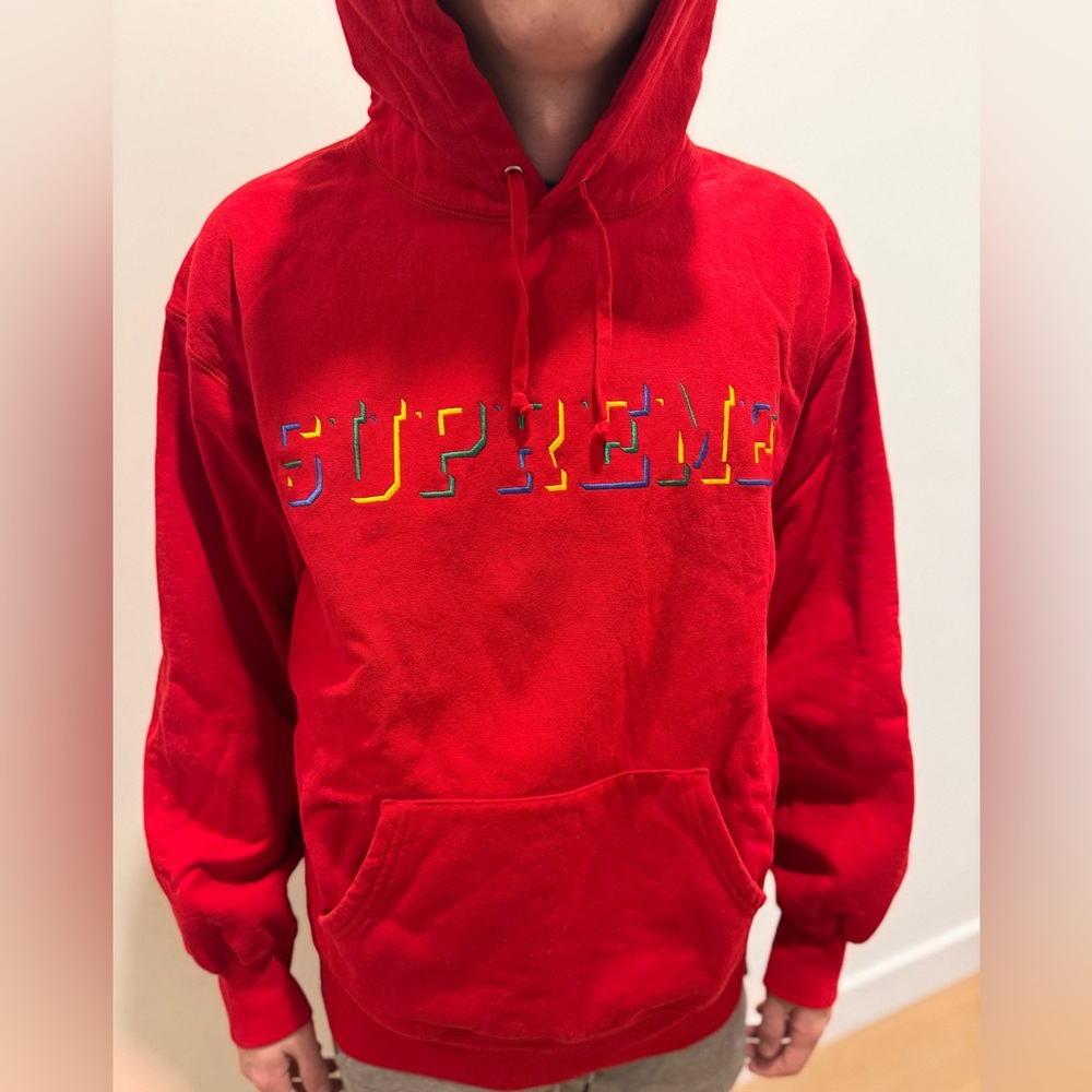 Supreme Bold Red Hoodie - Picture 2 of 6